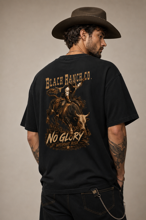 Camiseta Oversized - 8 seconds Bull Ride