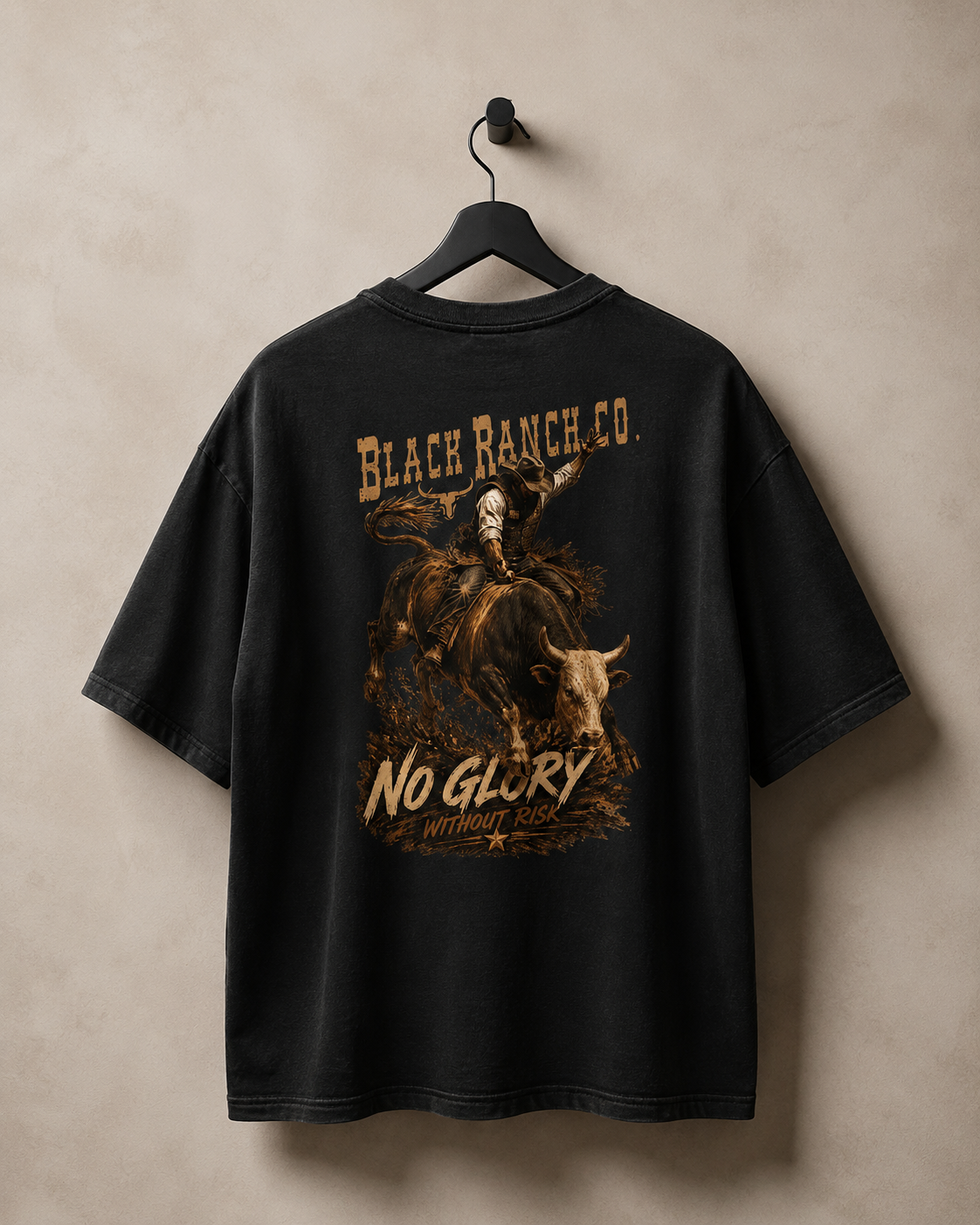 Camiseta Oversized - 8 seconds Bull Ride
